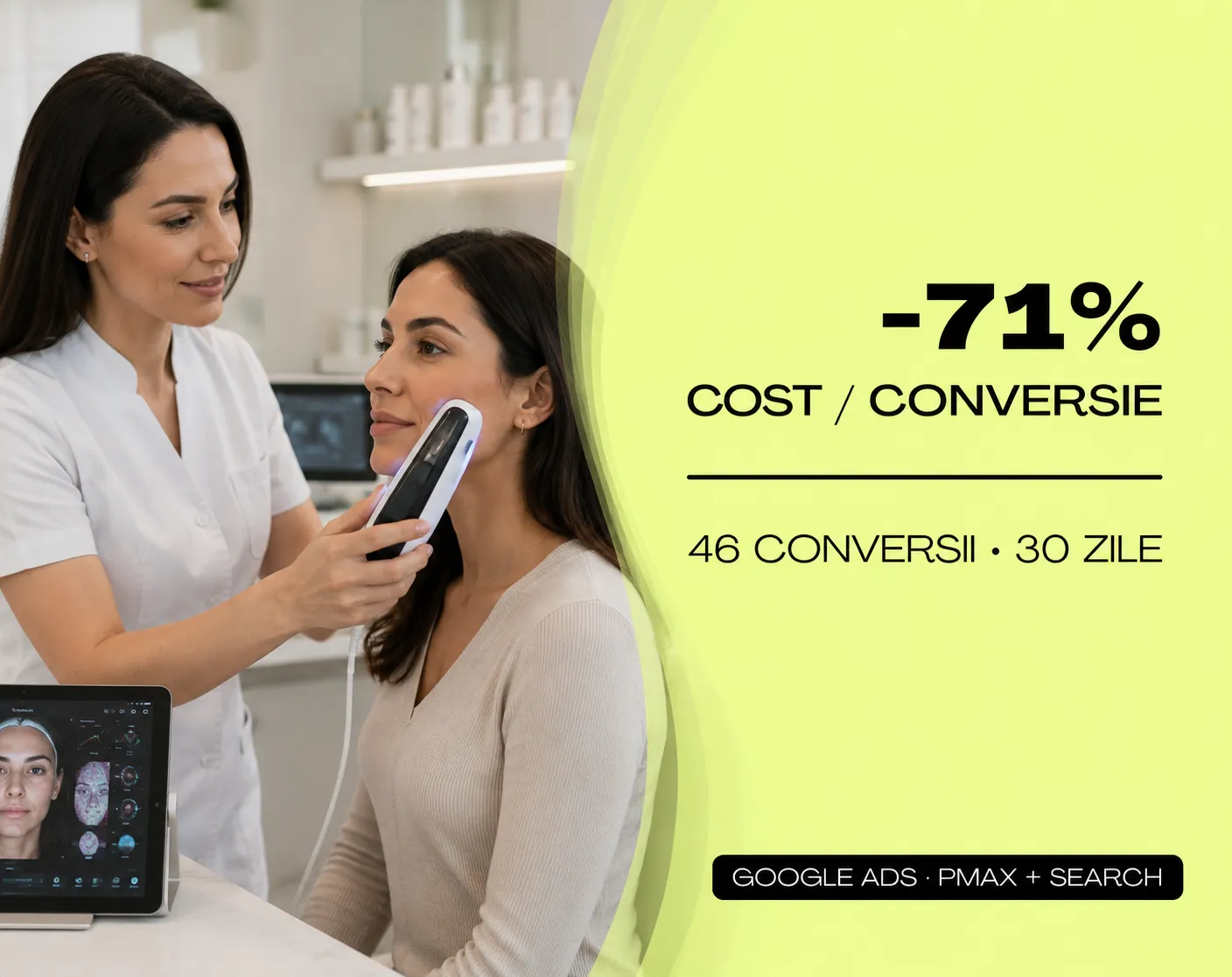 De la $98 la $28 Cost per Conversie: Google Ads pentru o Clinică Estetică Medicală din Timișoara​