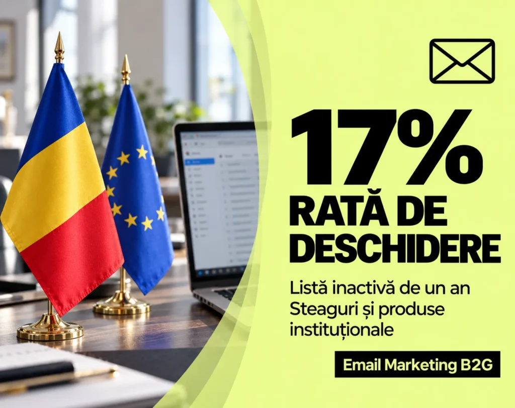 Lista Era Inactivă de un An. Am Adus-o la 17% Rată de Deschidere: Email Marketing B2G pentru un Magazin Online de Steaguri și Produse Instituționale