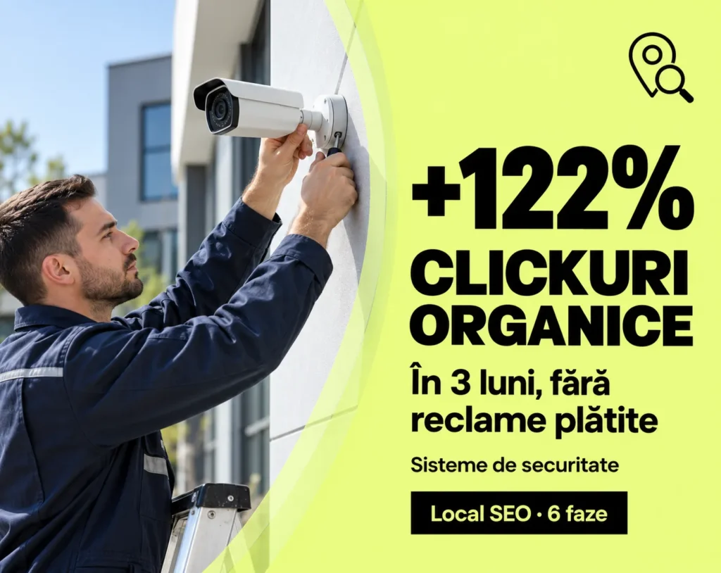 +122% Clickuri Organice în 3 Luni Fără Reclame Plătite: Local SEO Complet în 6 Faze pentru o Companie de Sisteme de Securitate
